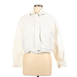 Abercrombie white bomber jacket